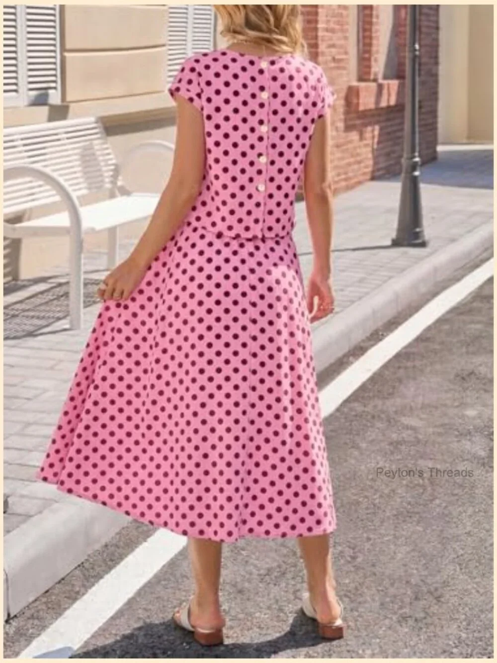 Striped 2 Piece Skirt Set Cap Sleeve Top Midi Dress Travel Outfit Matching Set